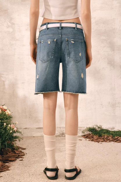 Summer Distressed Denim Shorts