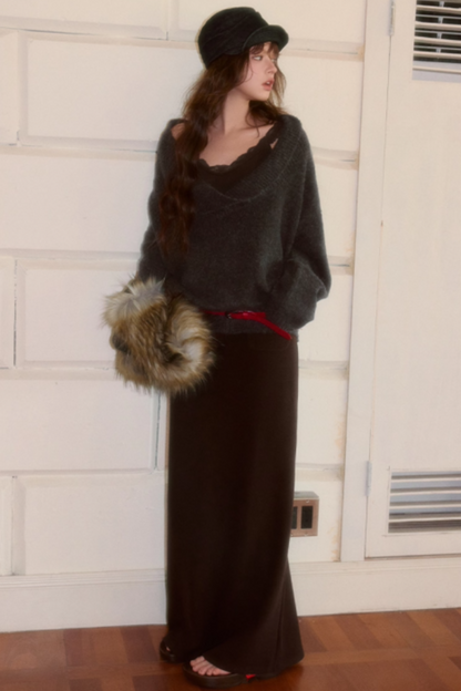 Retro Swing Collar Lazy Style Sweater