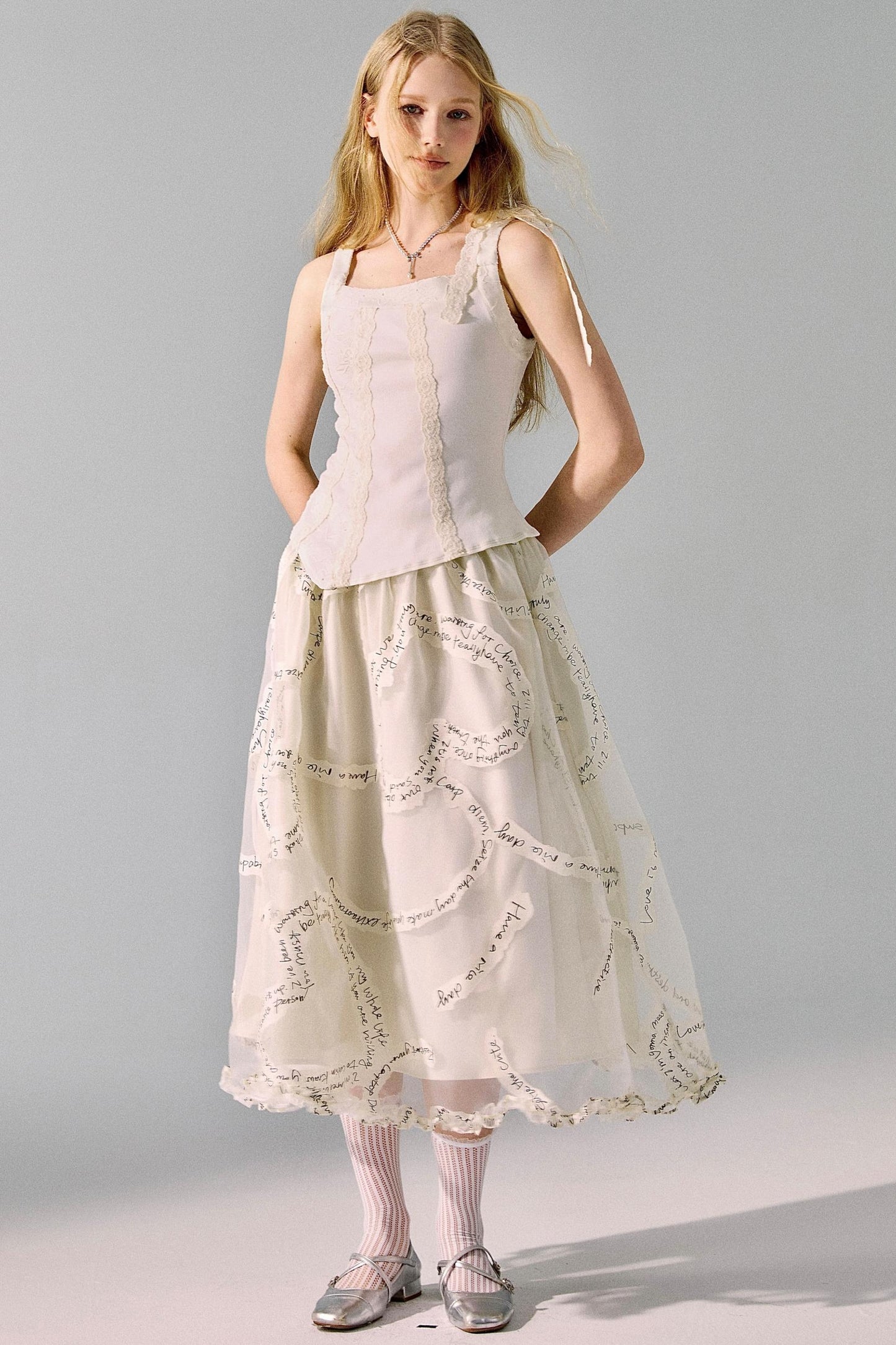 Lace Monogrammed Bustier Skirt