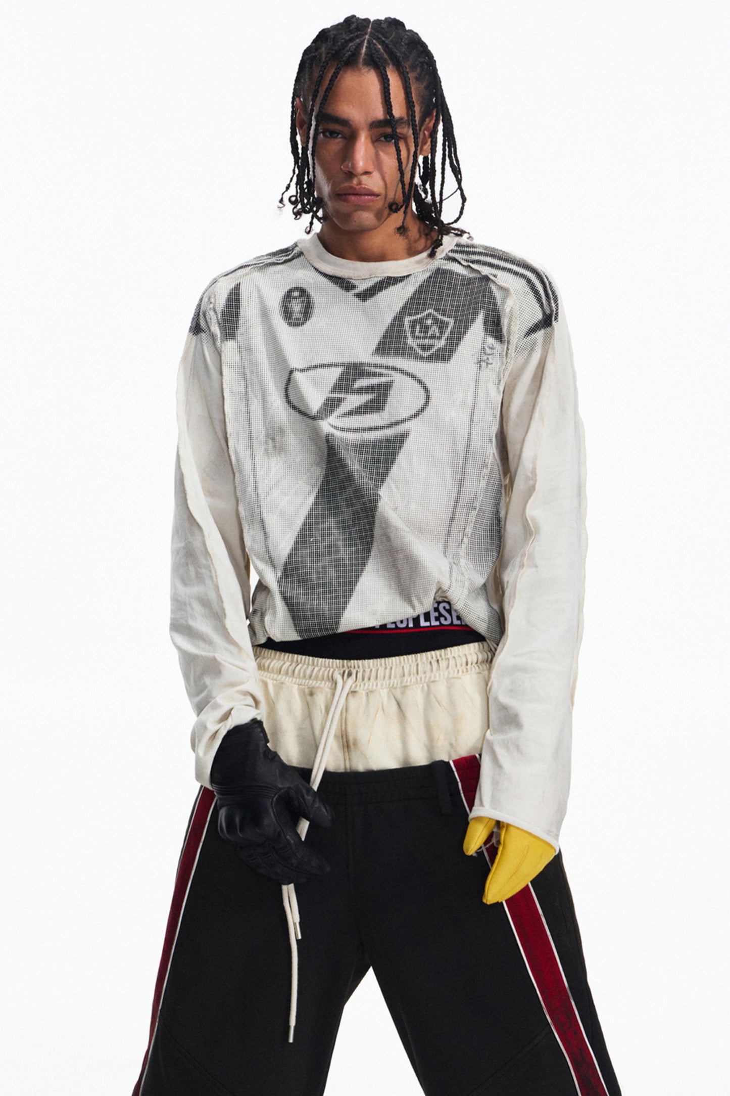 Vintage Panel Print Long Sleeve T-Shirt