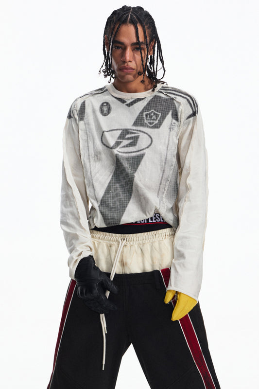 Vintage Panel Print Long Sleeve T-Shirt