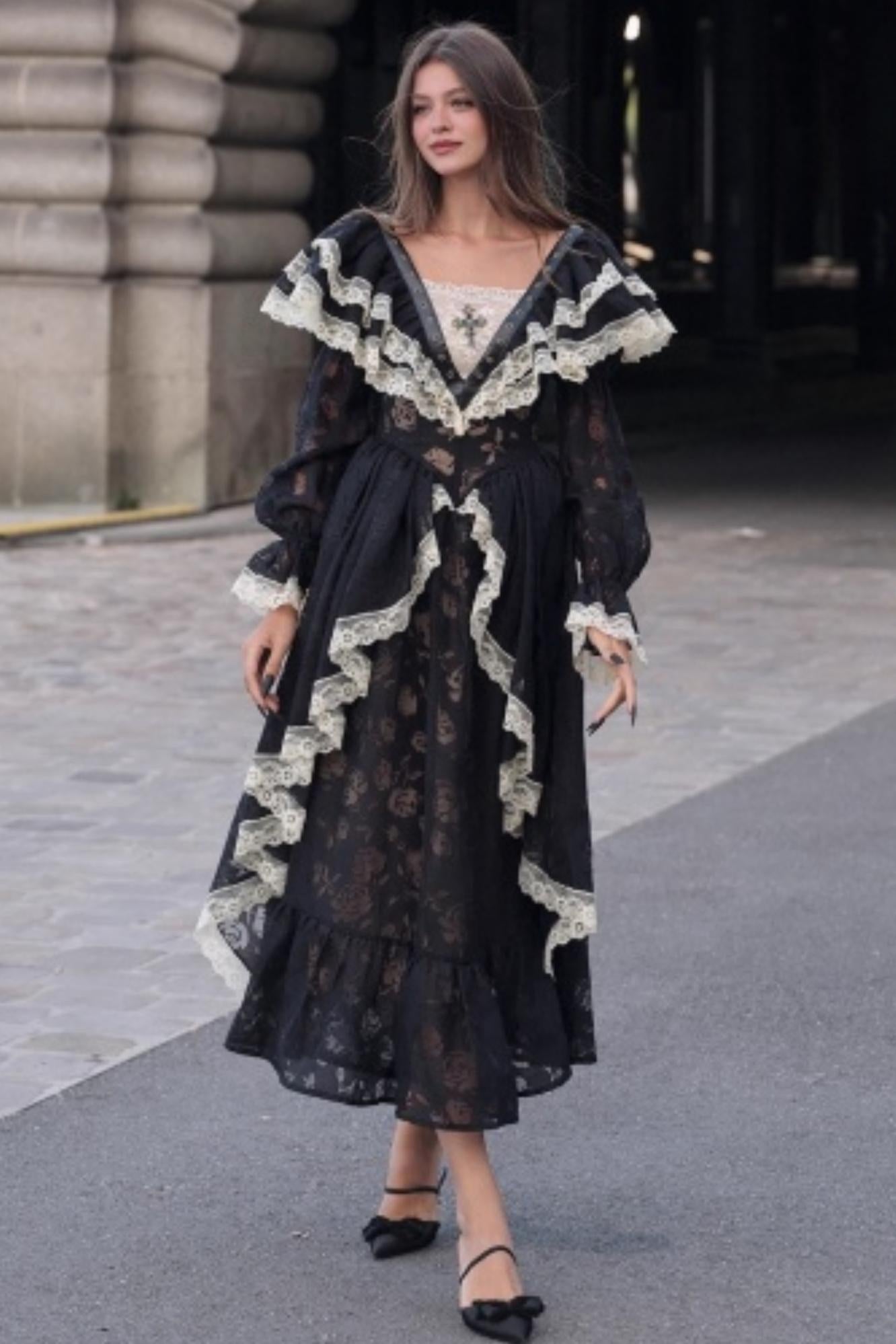 French Courtly Halloween Dress Set-Up