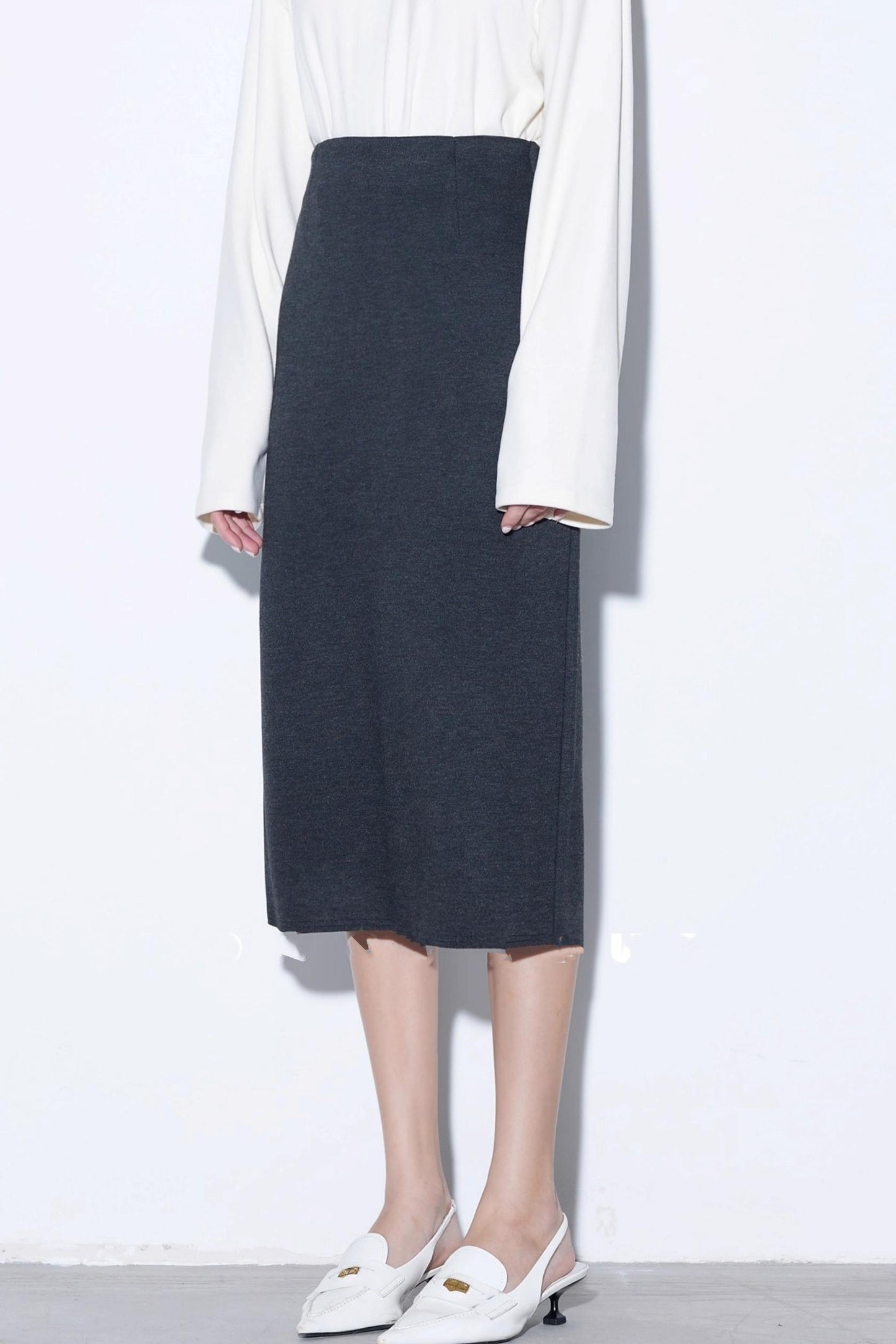 Alpaca Wool Midi Skirt