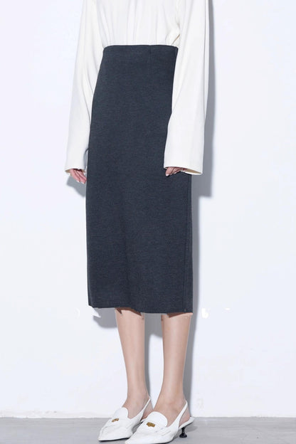 Alpaca Wool Midi Skirt