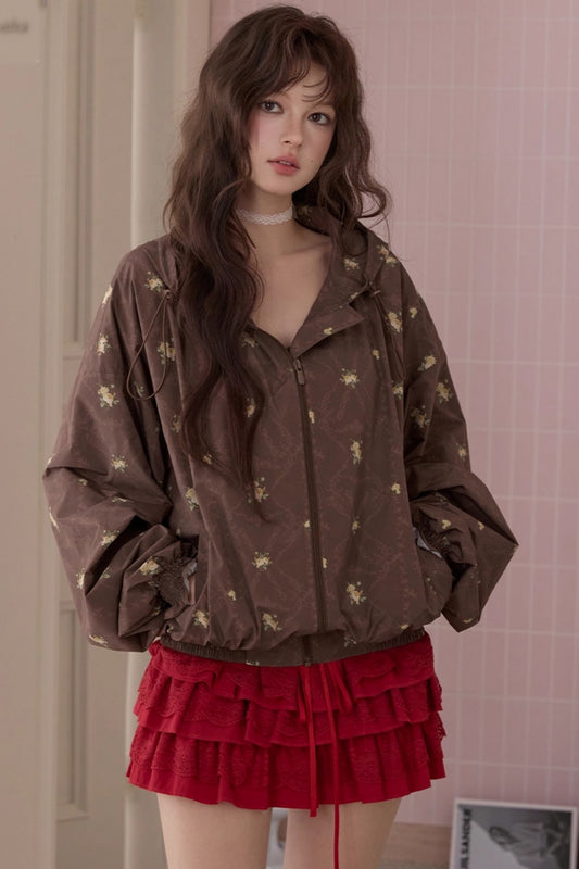 Sweet Fun Print Short Jacket