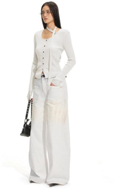 Knit Ribbed Stripe Cardigan