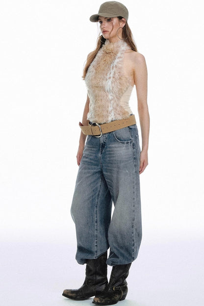 Leopard Print Faux Fur Vest