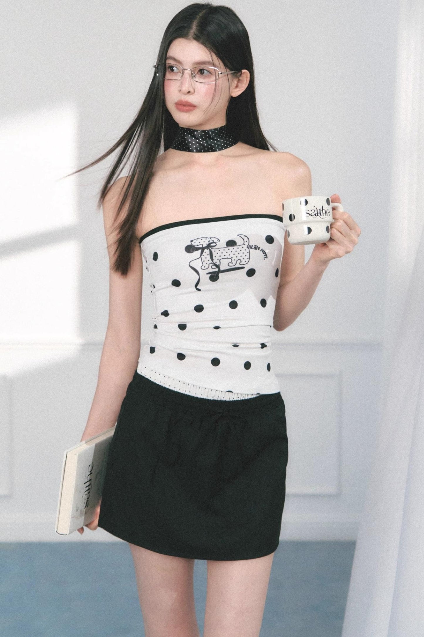 Original Puppy Print Fitted Top