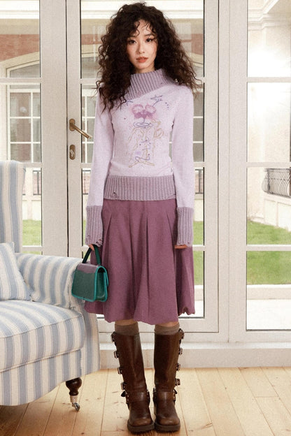 Flowers in Bloom Purple Sweater