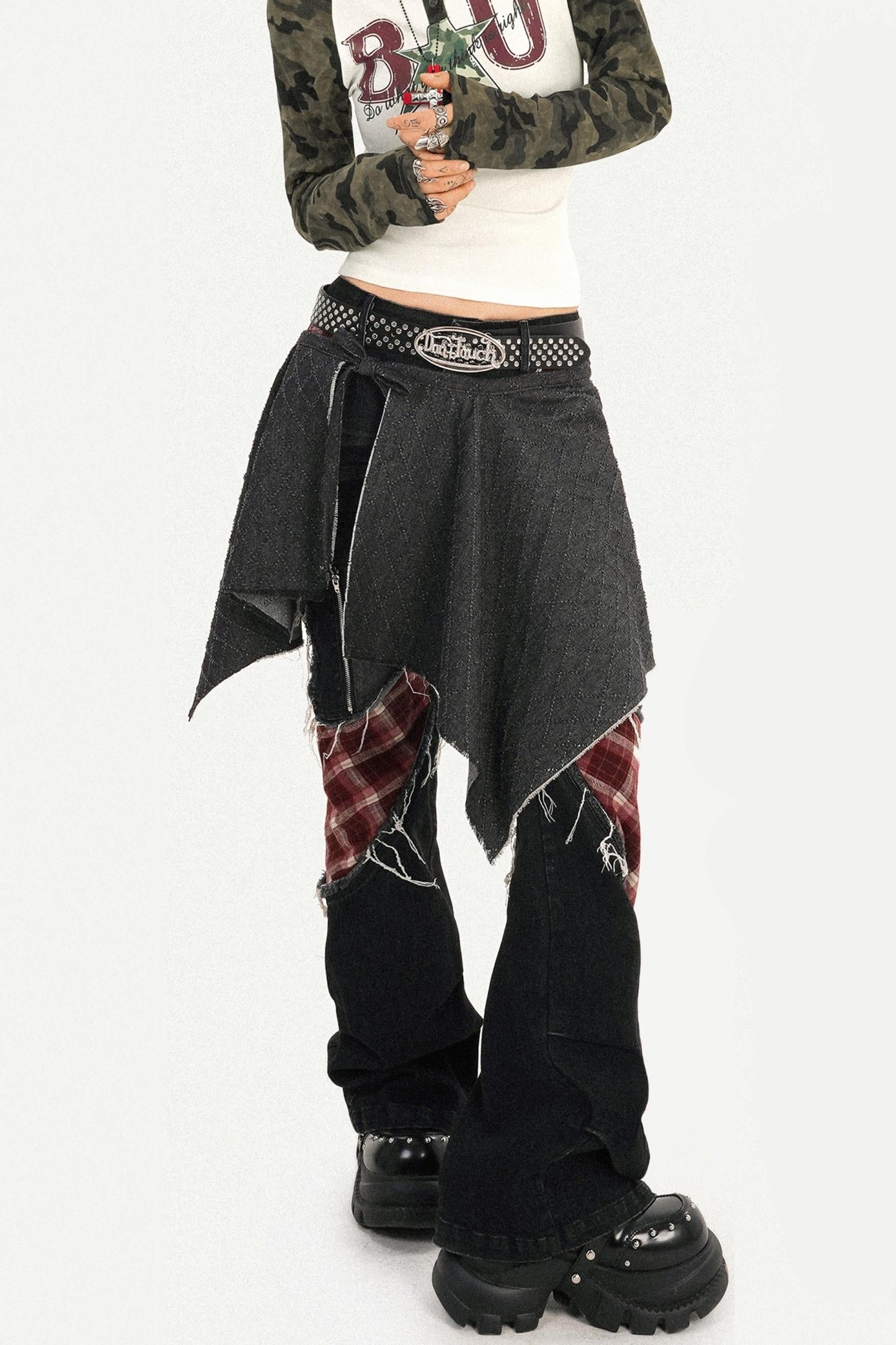 Hot Girl Denim Butt Curtain Skirt