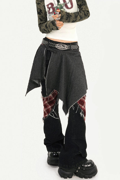 Hot Girl Denim Butt Curtain Skirt