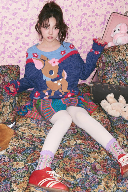 Colorful Ethnic Knitted Skirt