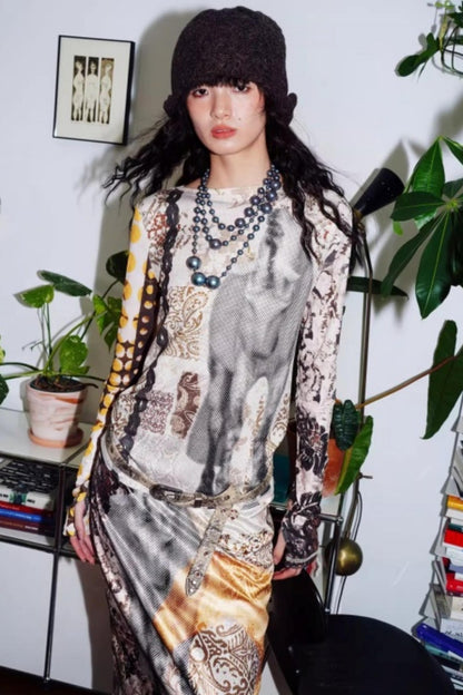 Autumn Niche Printed Sleeve Top