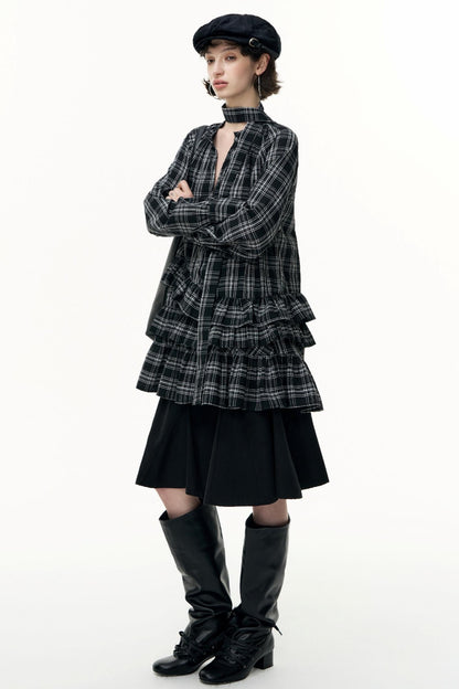 Salt Tea Plaid Shirt Dress