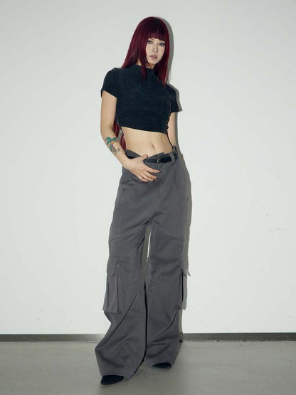 Multi Pocket Wide Leg Cargo Pants