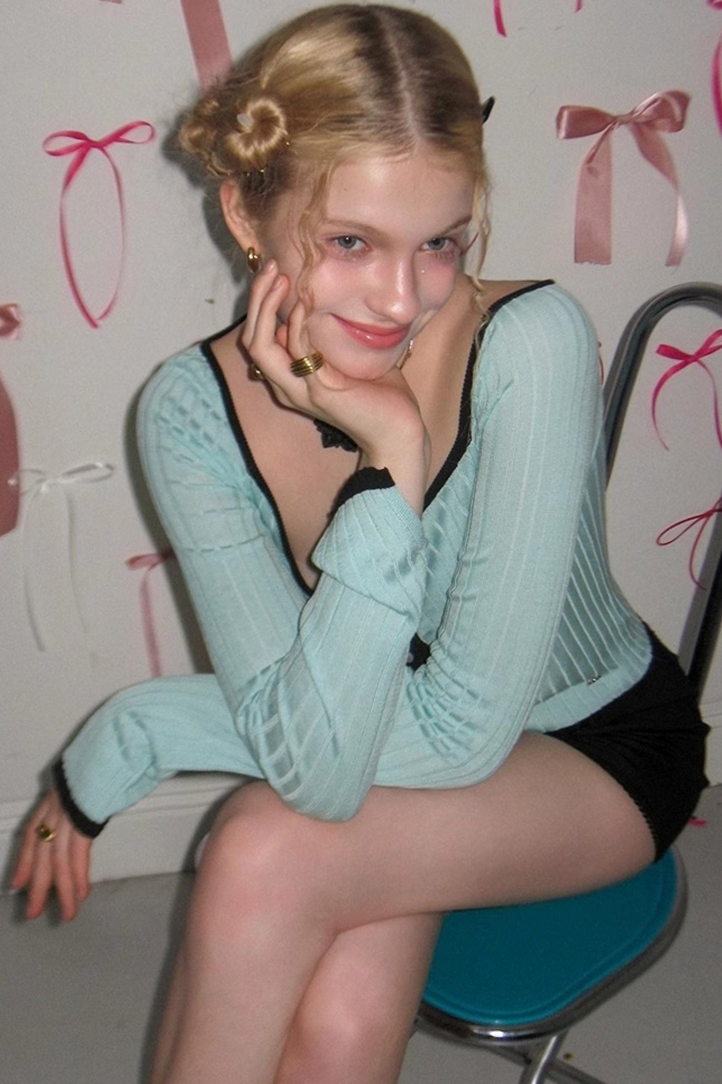 Lime Tencel Square Neck Sweater