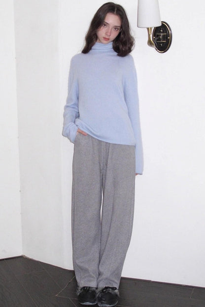 Fleece Mist Elastic Waist Knit Pants