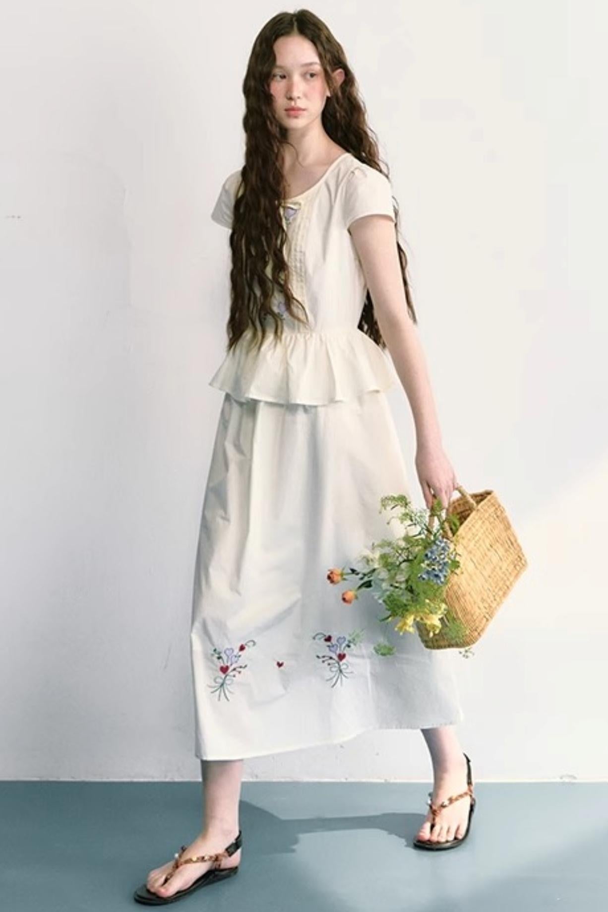 Colorful Embroidered Double-Layer Dress