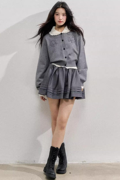 Sunset Rose Crochet Sweater