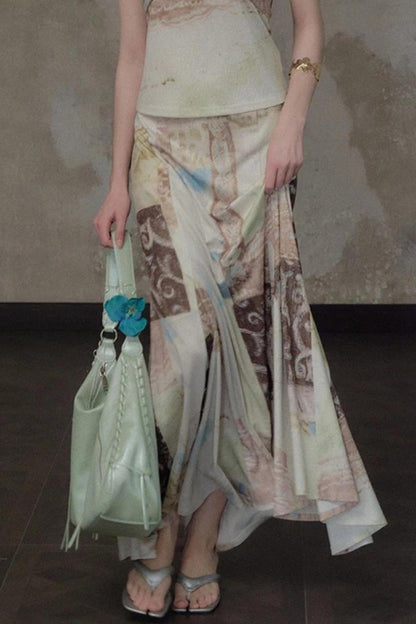 Artistic Jacquard Knit Skirt