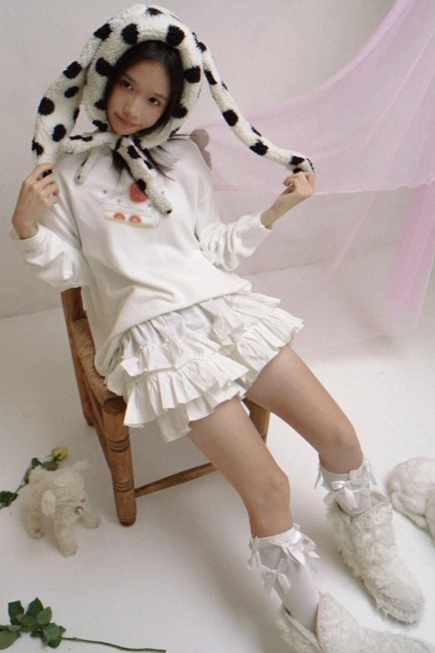 Everyday Birthday Cake Print Long Sleeve Top