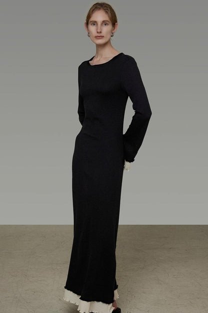 Flared Sleeve Slimming Dress