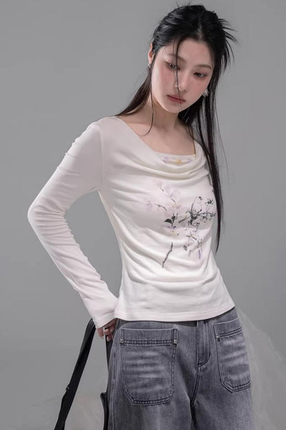 Cloud Beige Lyocell Blouse Set