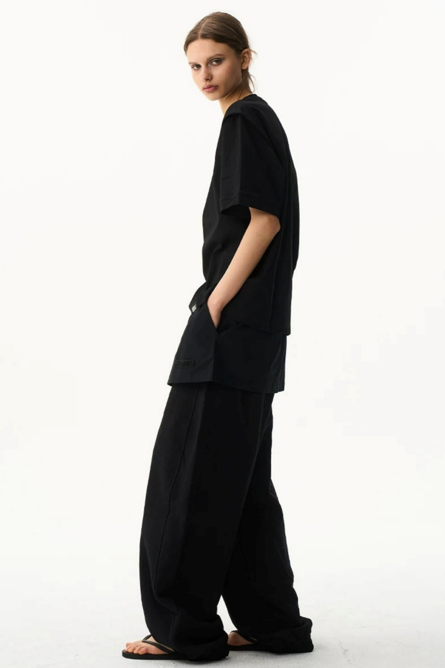 Fake Two-Layer Drawstring Pants