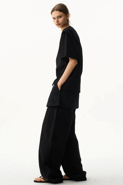 Fake Two-Layer Drawstring Pants