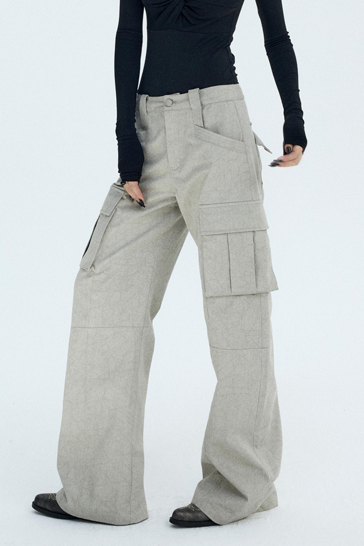 Retro Distressed Glacier Cargo Pants