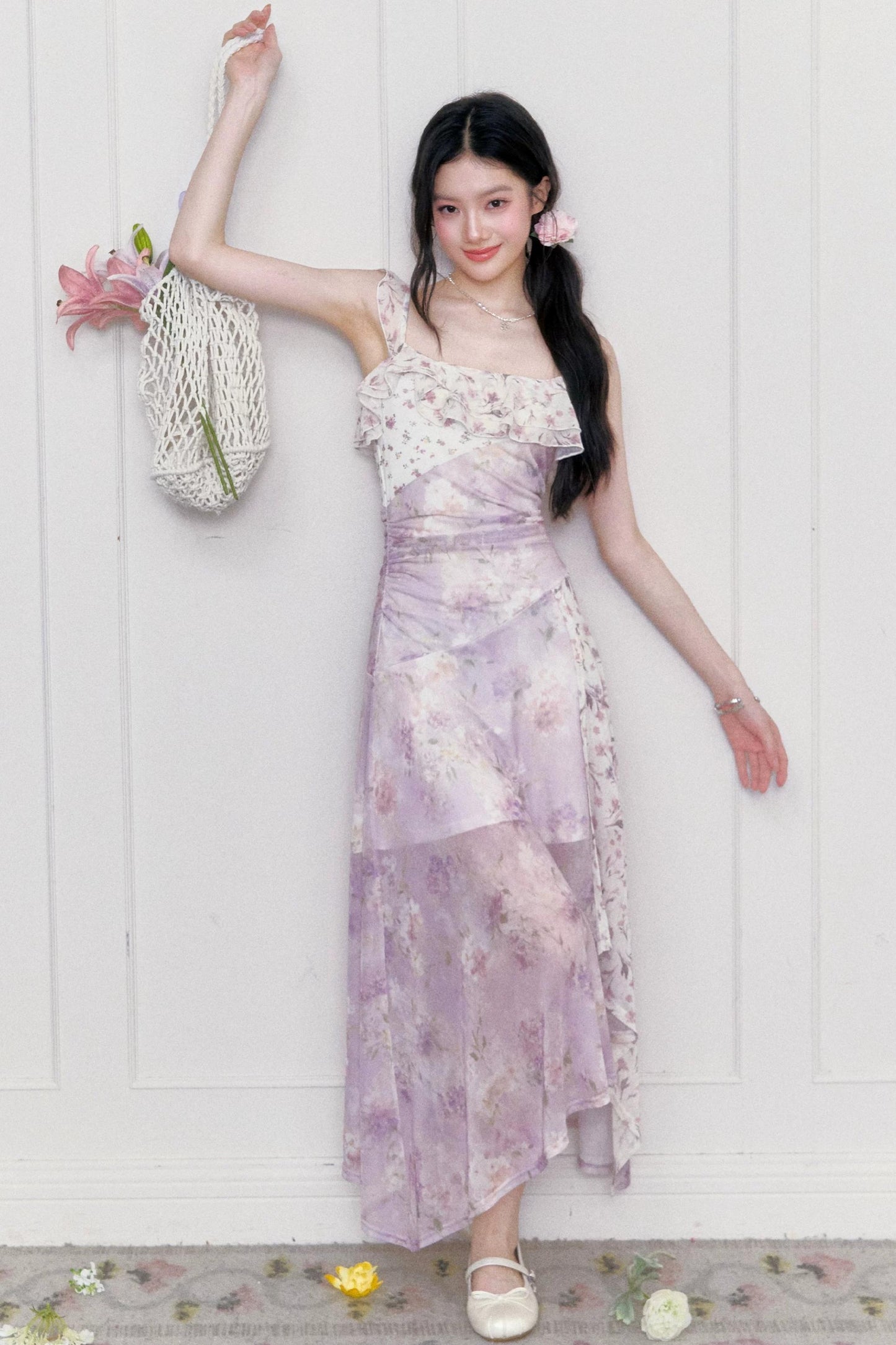 Wisteria Mesh Slip Dress