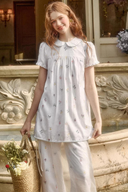 Milky Way Embroidery Linen Shirt Set-Up