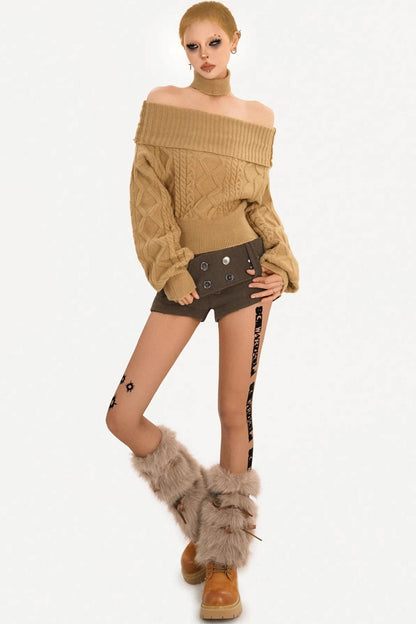 Retro Winter Waist-Cinching Shorts