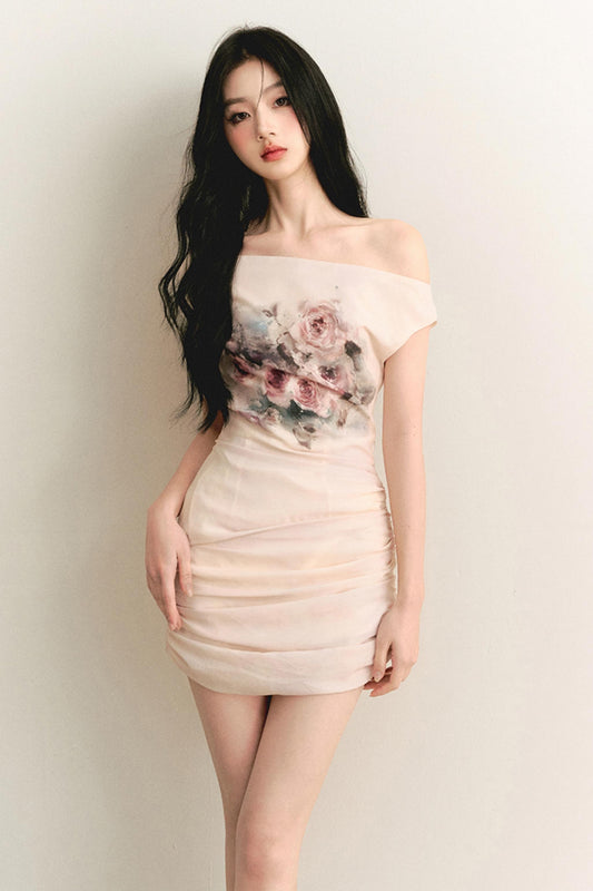 Rose One-Shoulder Dress