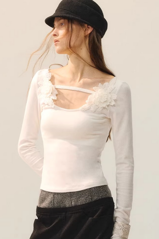 Elegante Vestito Floreale Bianco
