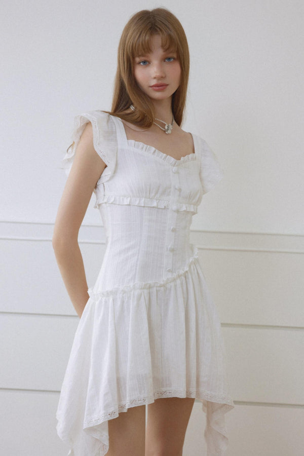 White Tea Pleated Dress