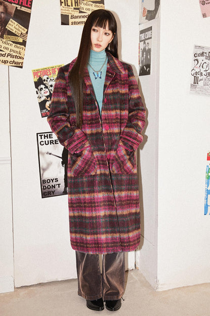 Retro Check Long Coat