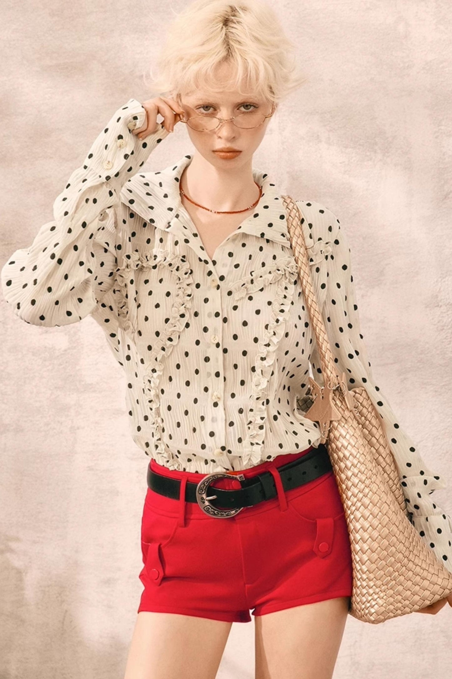 Summer Vintage Polka Dot Elegance Shirt
