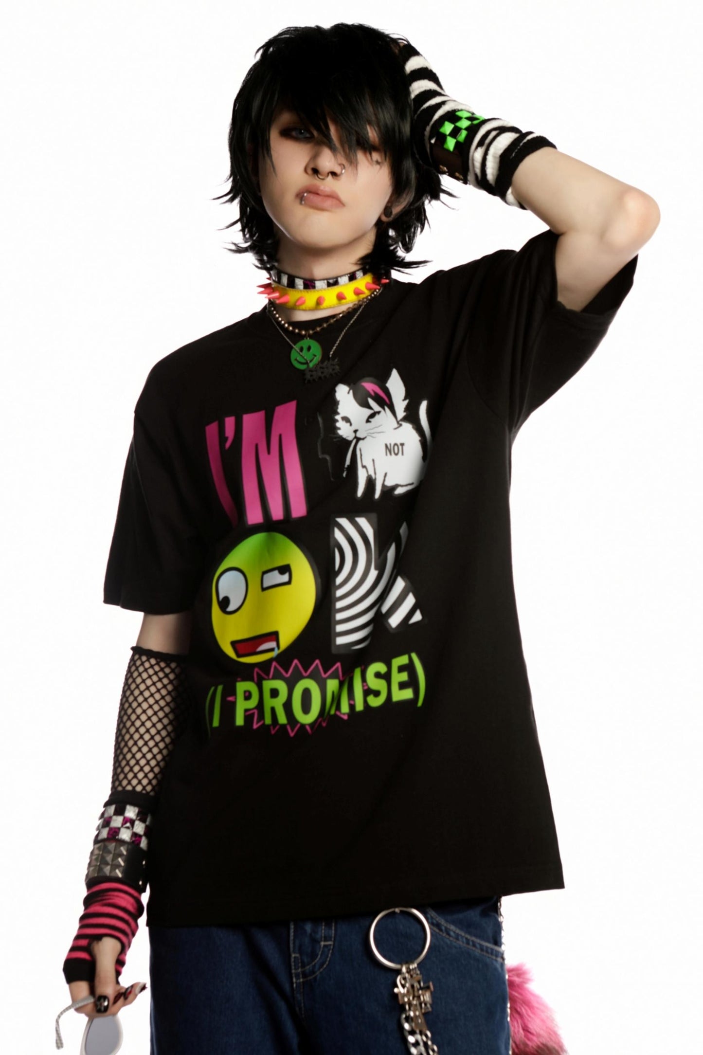 Emo Printed Punk Style T-Shirt