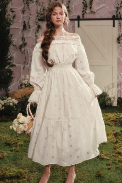 Lacemade Camellia Off-Shoulder Dress