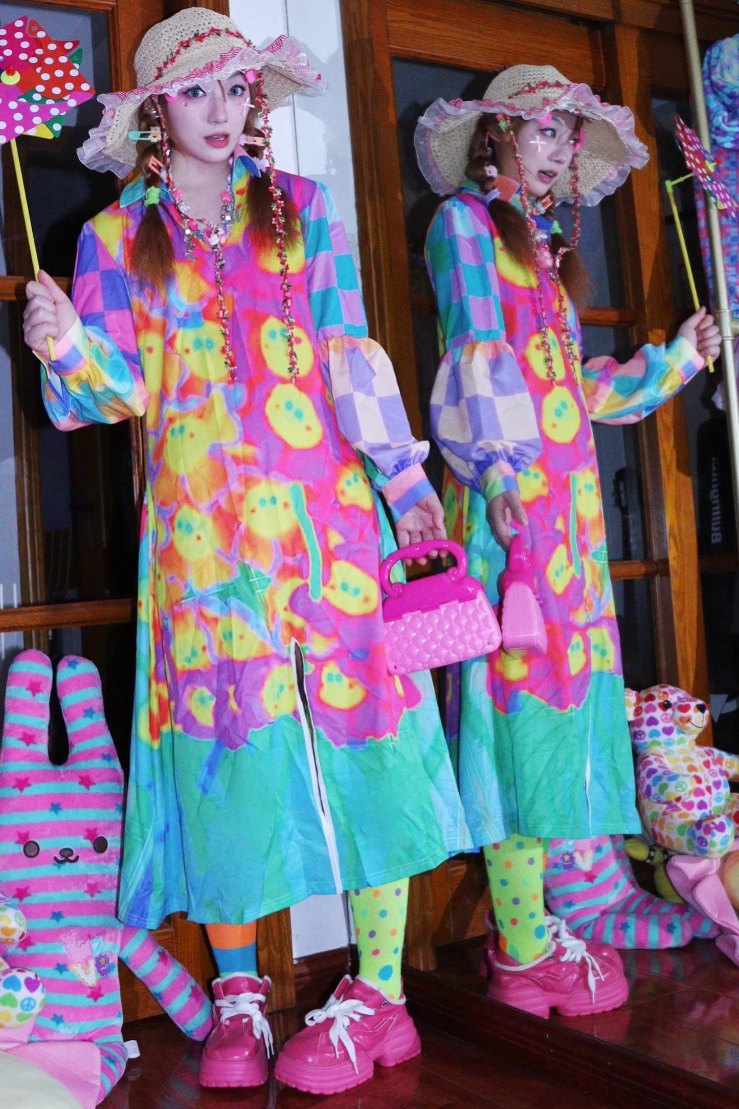 Colorful Playful Print Dress
