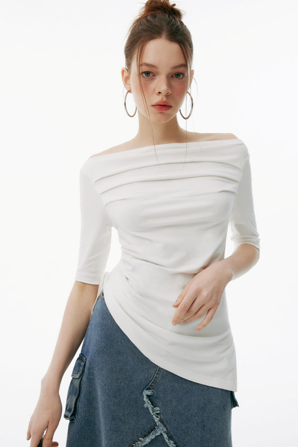 Gray One-Shoulder Bustier Set-Up