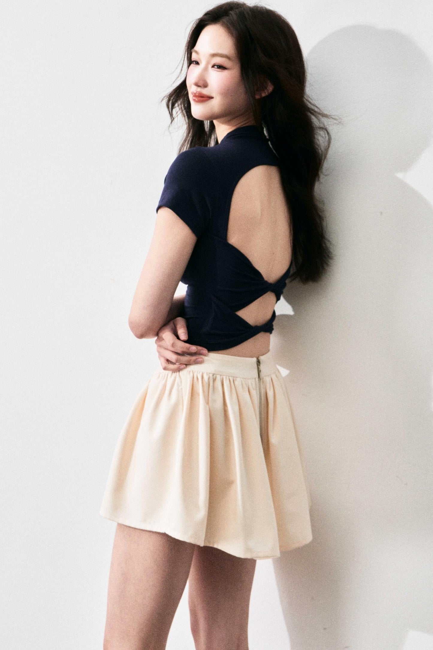 Fluffy Drawstring Skirt