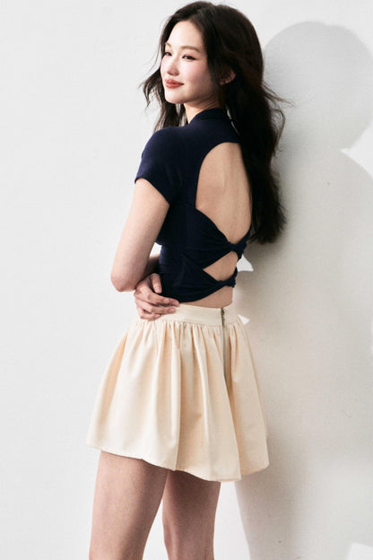 Fluffy Drawstring Skirt