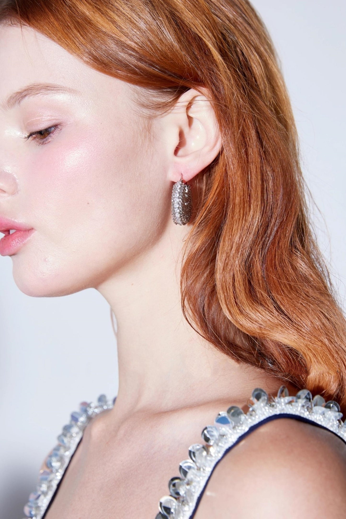 Vintage Zircon Honeycomb Earrings