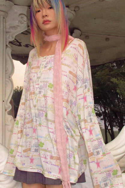 Chinese Blessing Rhinestone Cardigan