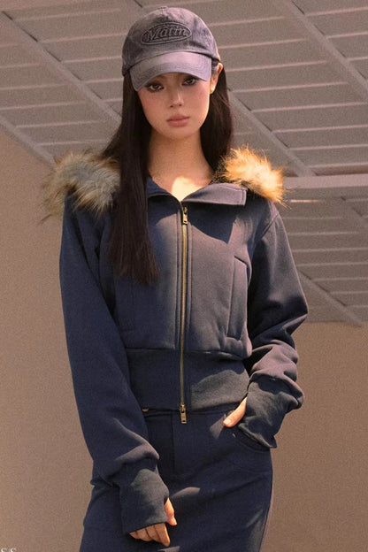 Fleece-Lined Hooded Jacket