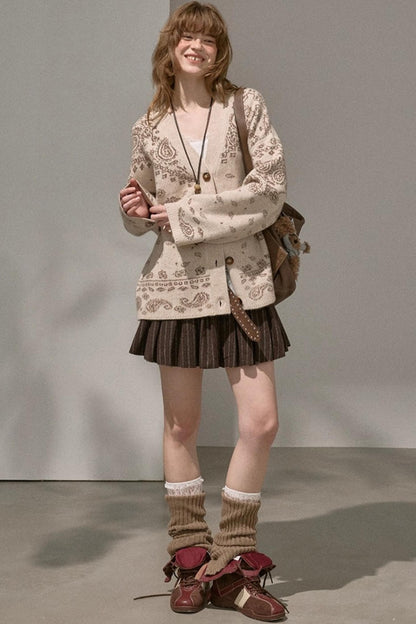 Winter Tweed Pleated Puffy Skirt