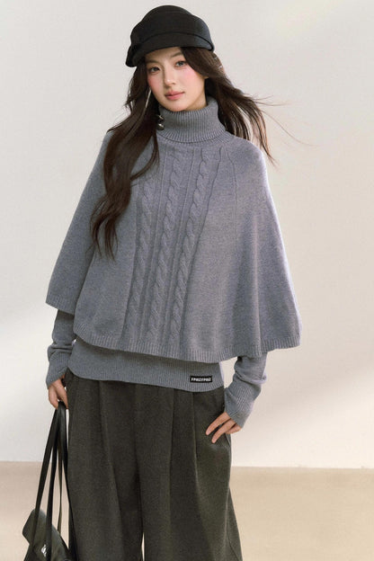 Twisted Turtleneck Sweater
