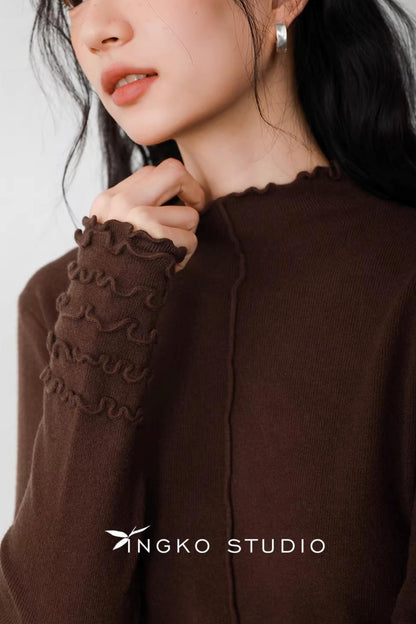Karamell Latte Wellenpullover